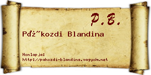 Pákozdi Blandina névjegykártya